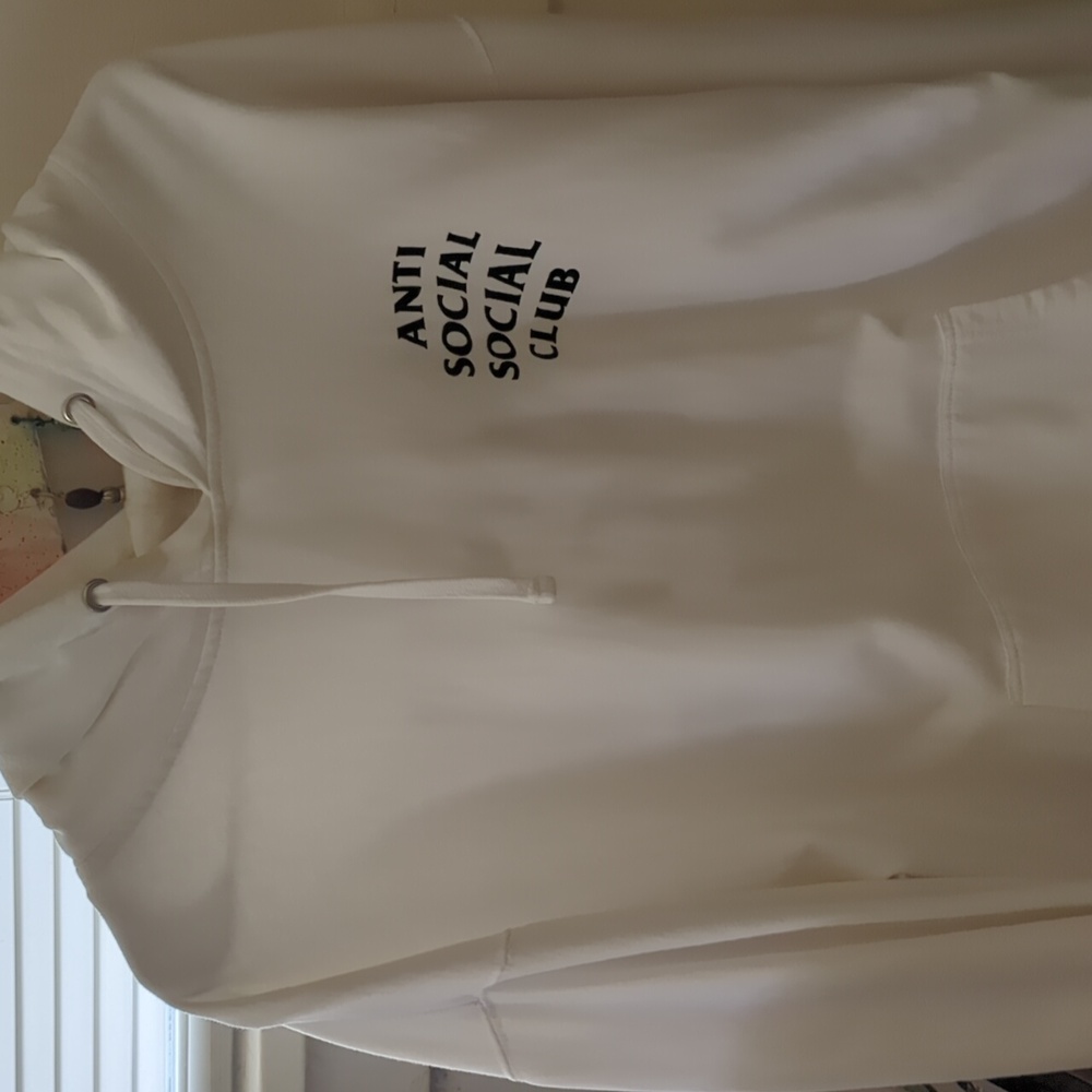White anti social social club hoodie